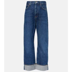 AGOLDE Women's Fran Low Slung Straight Leg Jean Size 32 Enamor Dark Wash